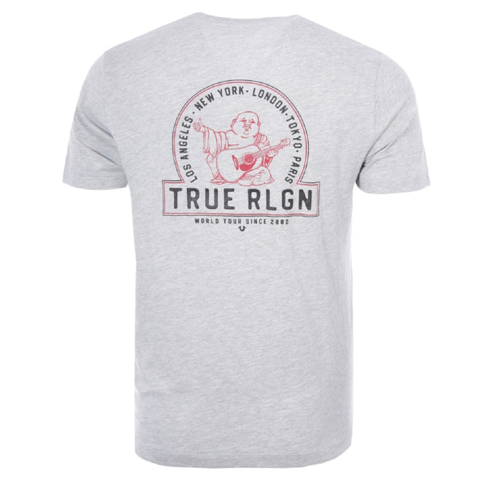 True Religion Herren 106668 Schwarzes T-Shirt Grau