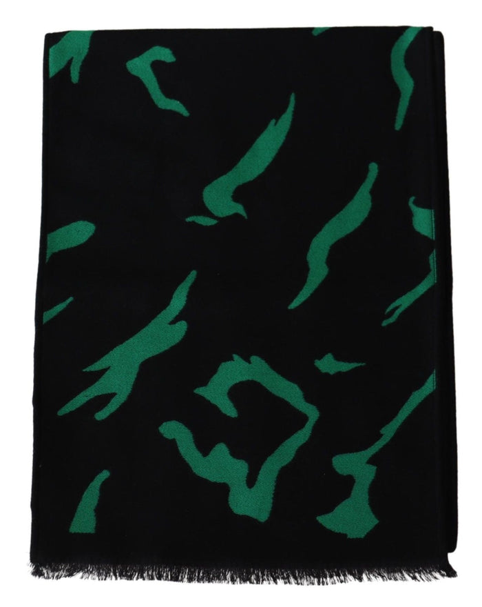 Givenchy Elegant Wool Silk Black Unisex Scarf