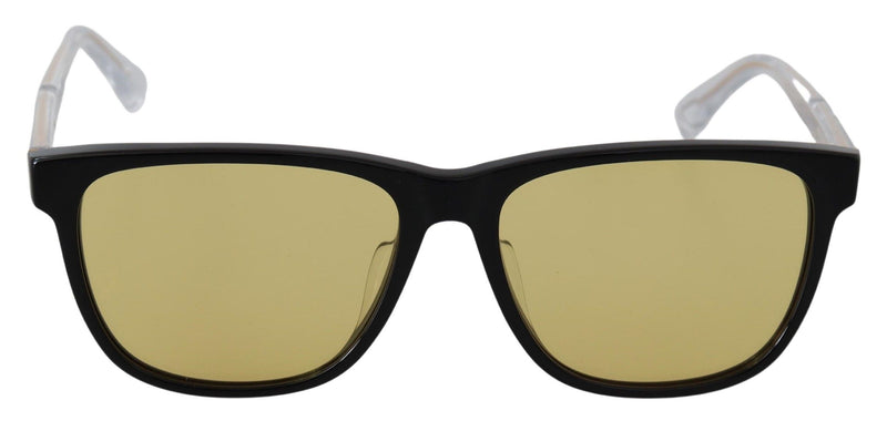 Diesel Chic Black Acetate Sunglasses with Yellow Lenses