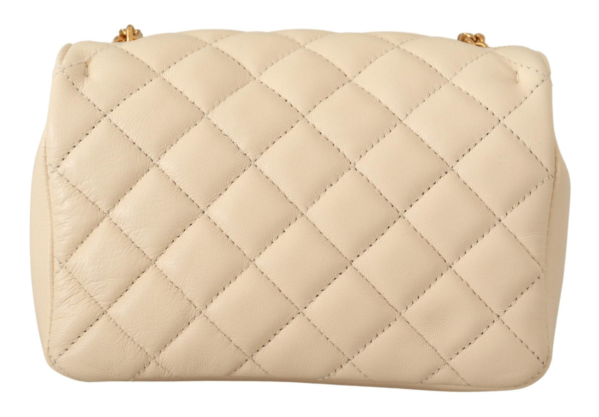 Versace Chic Nappa Leather Crossbody in Purity White