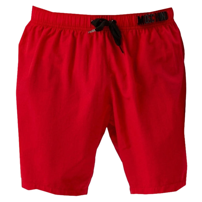 Moschino Metal Logo Red Long Swim Shorts M