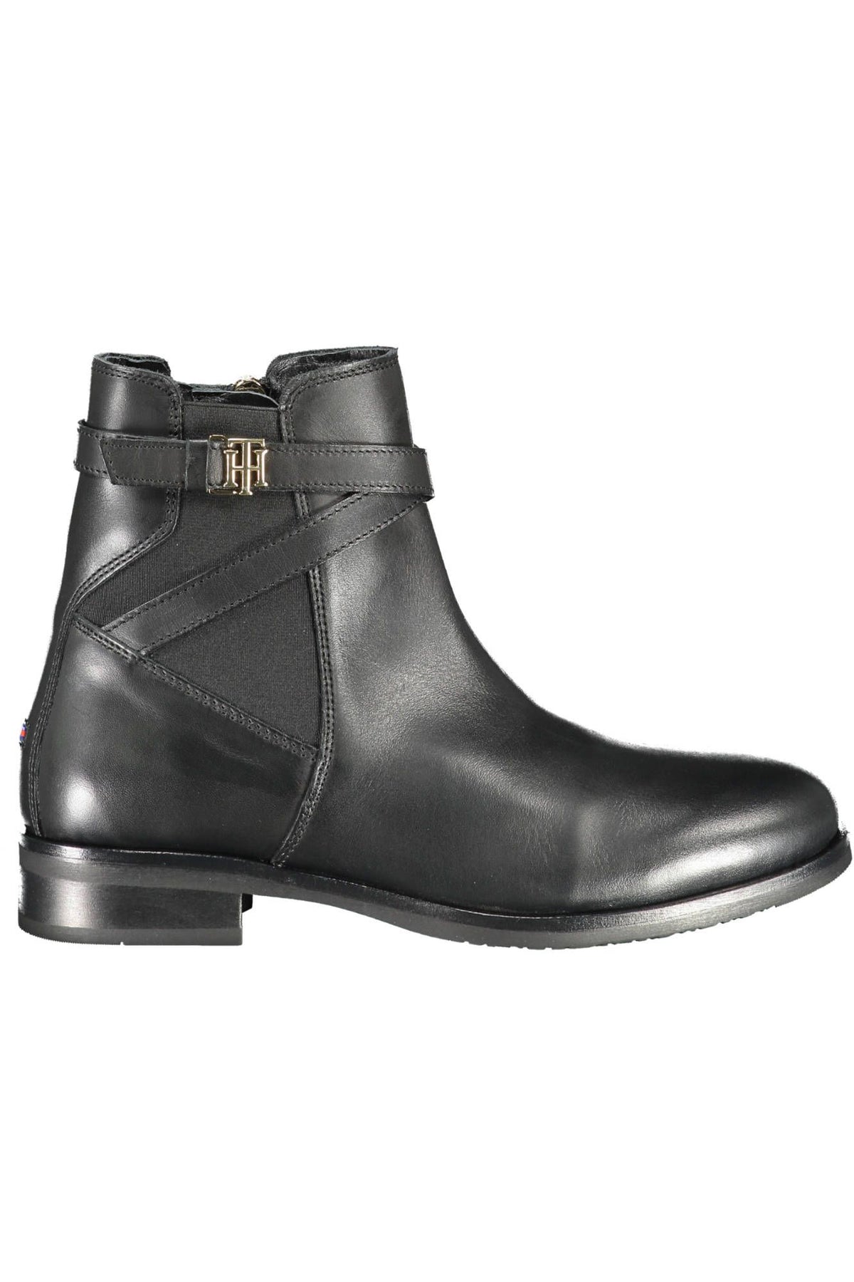 Tommy Hilfiger Black Leather Women Boot