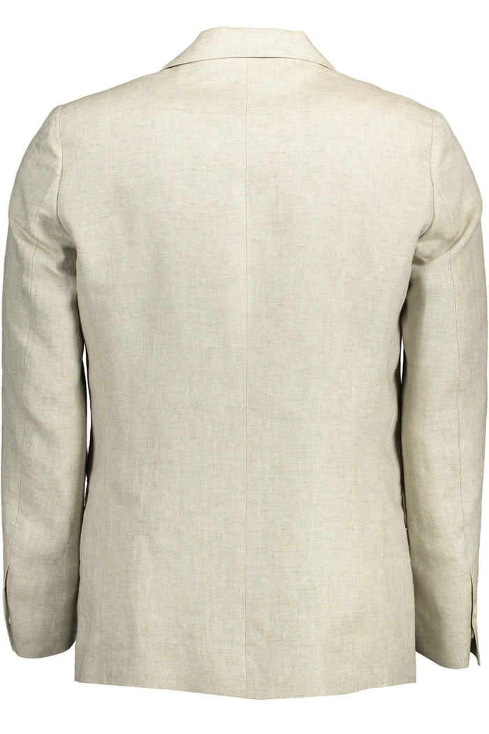 Gant Beige Linen Classic Jacket with Logo