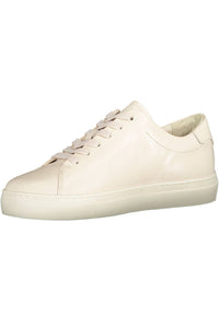 Tommy Hilfiger Beige Leather Women Sneaker