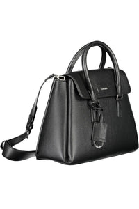 Calvin Klein Sleek Black Eco-Conscious Handbag with Logo Design