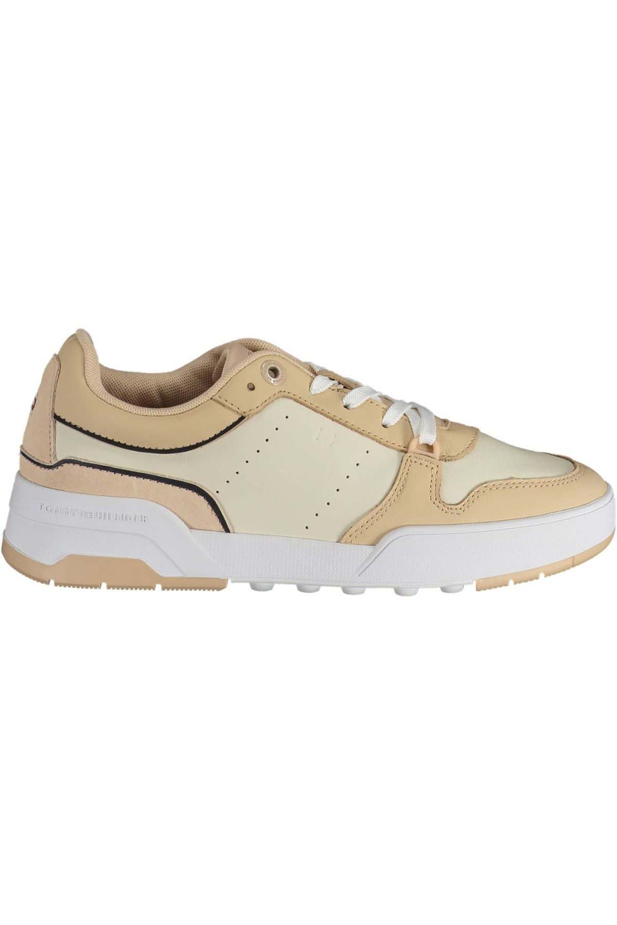 Tommy Hilfiger Beige Leather Women Sneaker