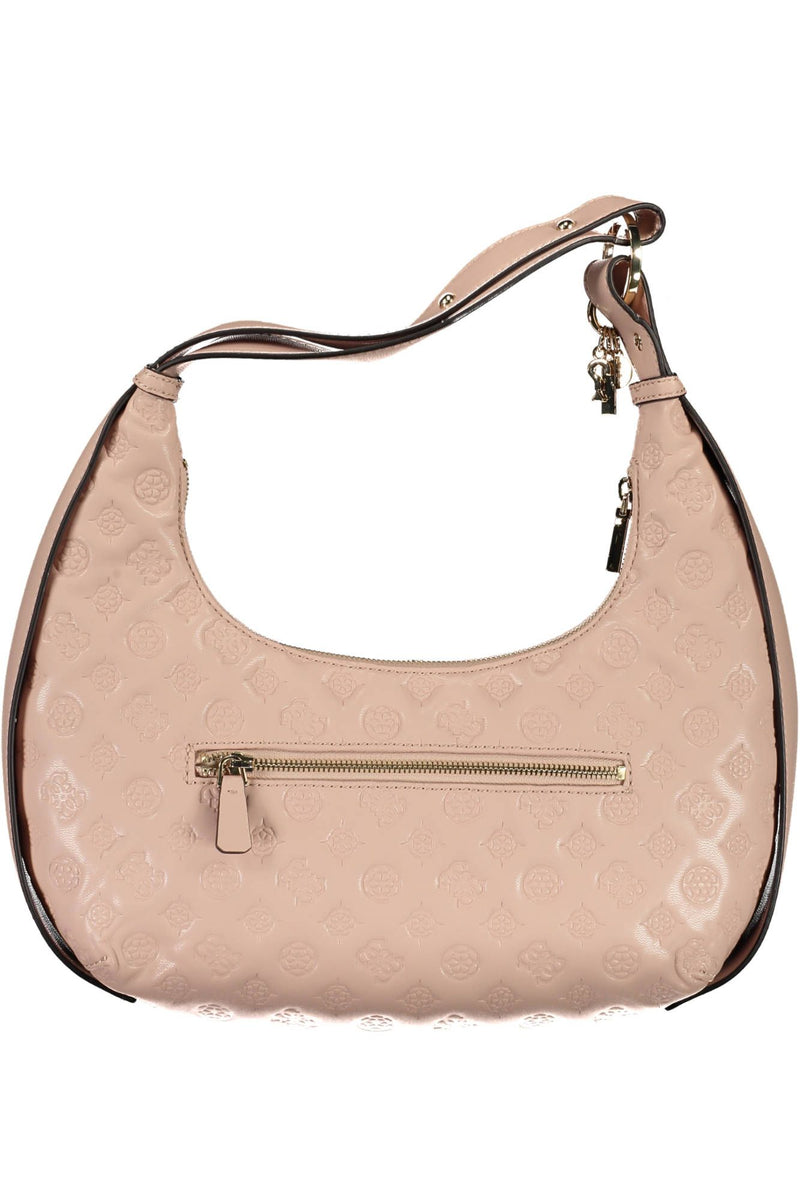 Guess Jeans Chic Pink Contrasting Details Shoulder Bag