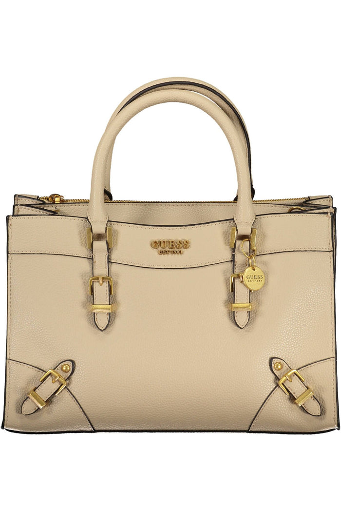 Guess Jeans Chic Beige Dual Compartment Handbag