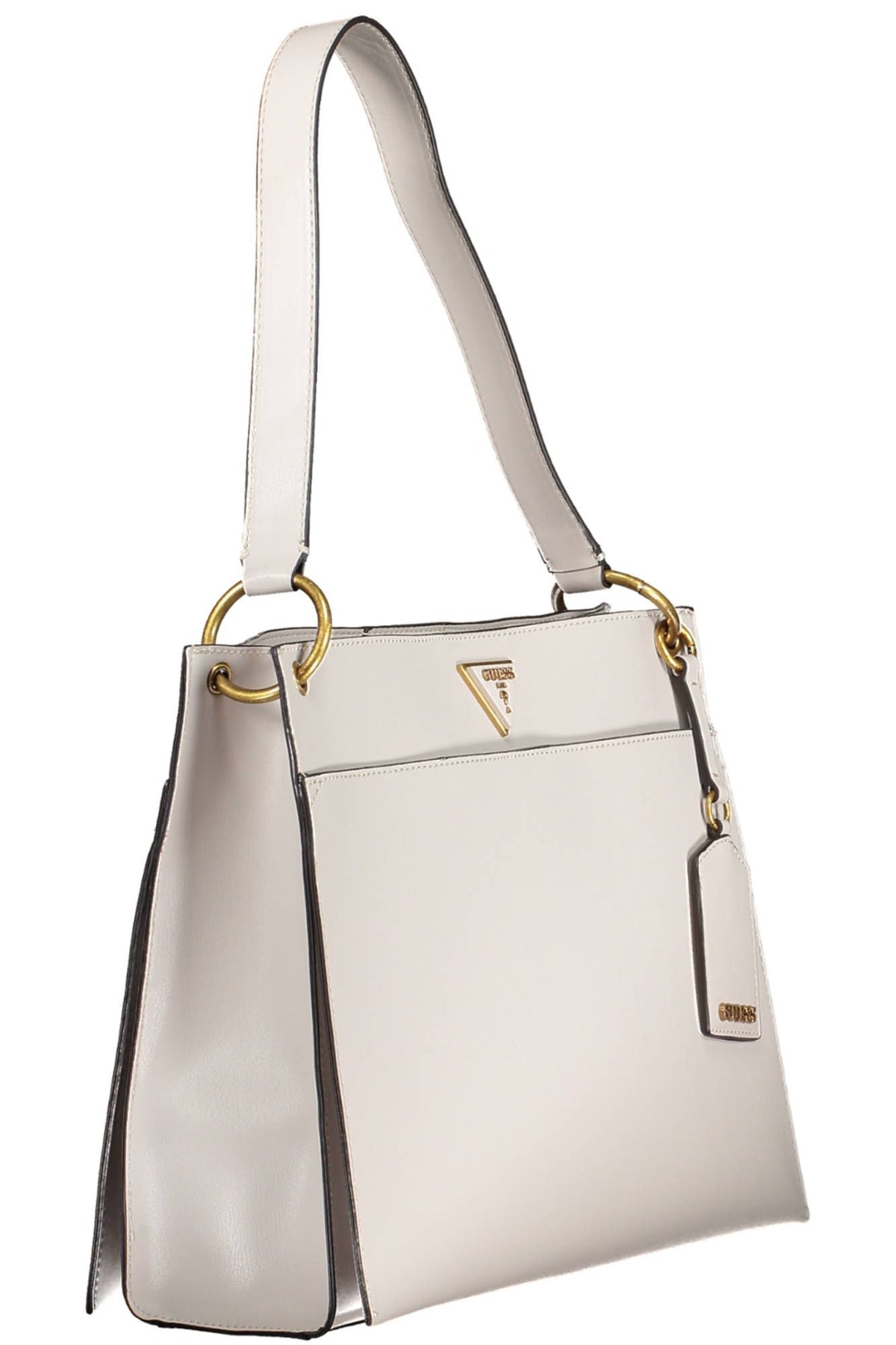 Guess Jeans Chic Gray Shoulder Bag with Contrasting Details