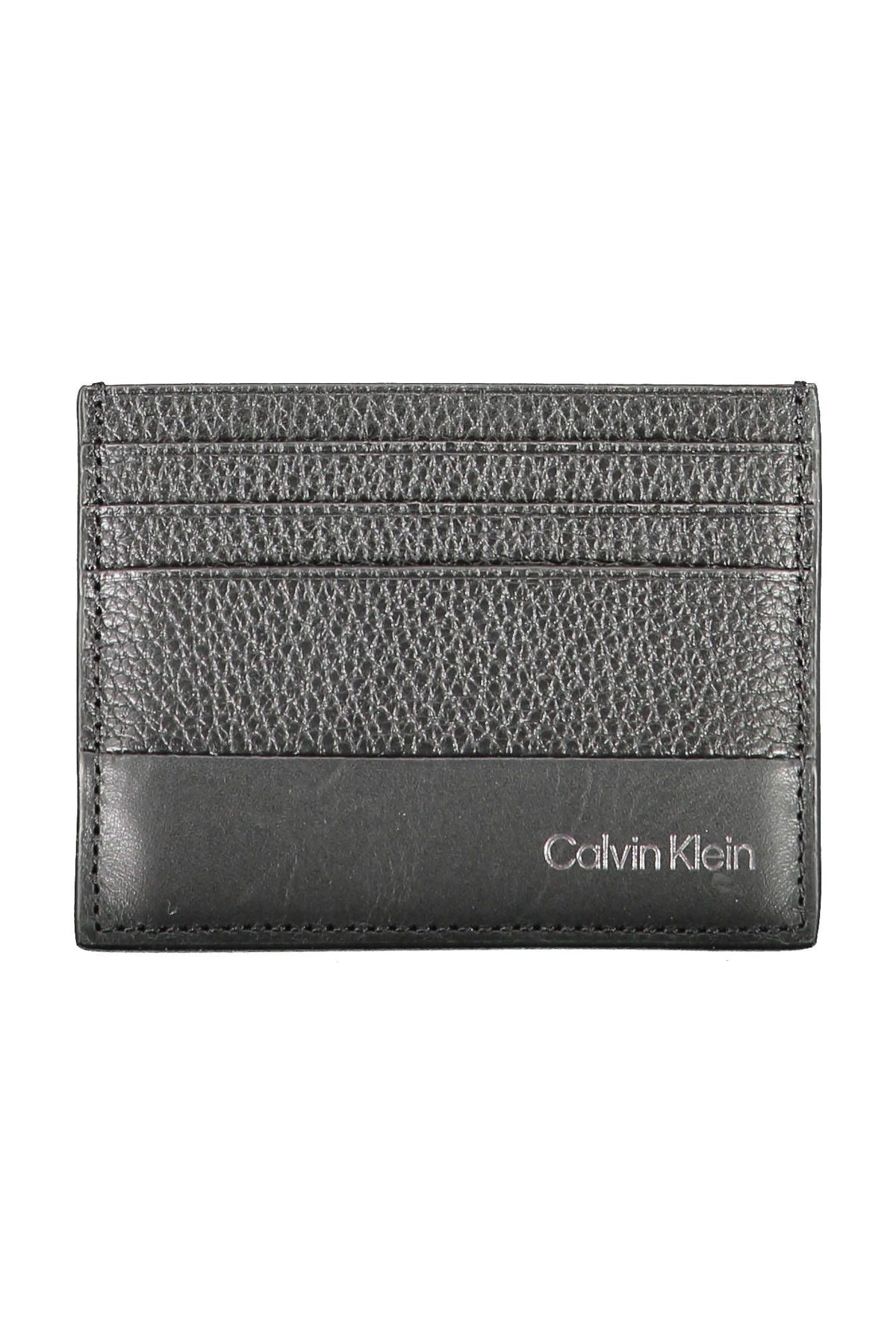 Calvin Klein Sleek Leather Card Holder in Timeless Black