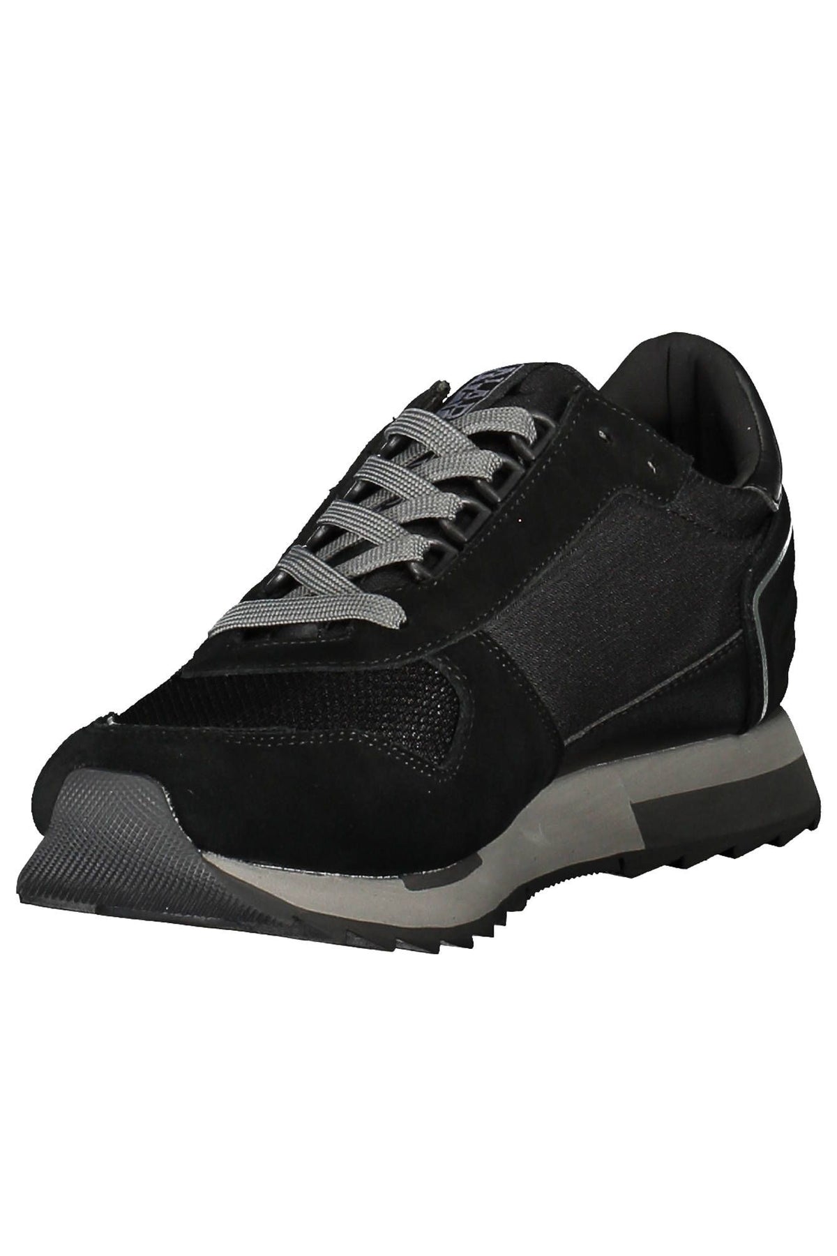 Napapijri Sleek Black Lace-Up Sneakers with Contrasting Details