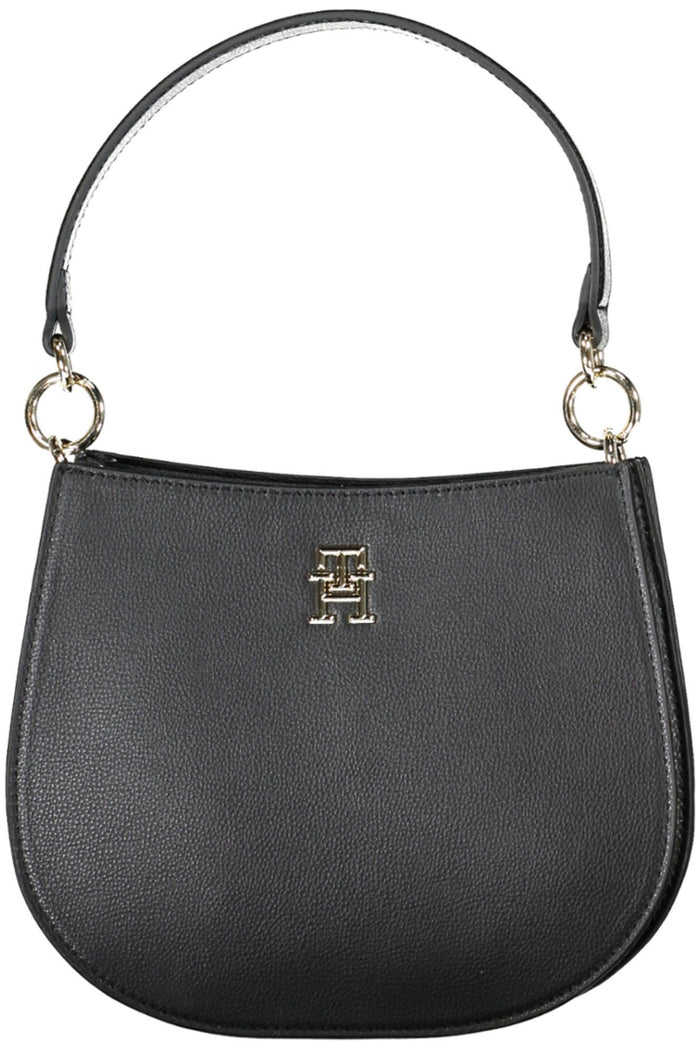 Tommy Hilfiger Elegant Black Handbag with Contrasting Details