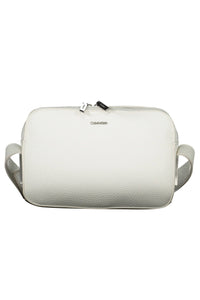 Calvin Klein Elegant White Shoulder Bag with Logo Detail