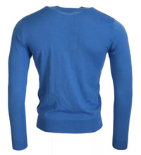 Dsquared² Blauer Pullover aus Wolle mit langen Ärmeln und Rundhalsausschnitt