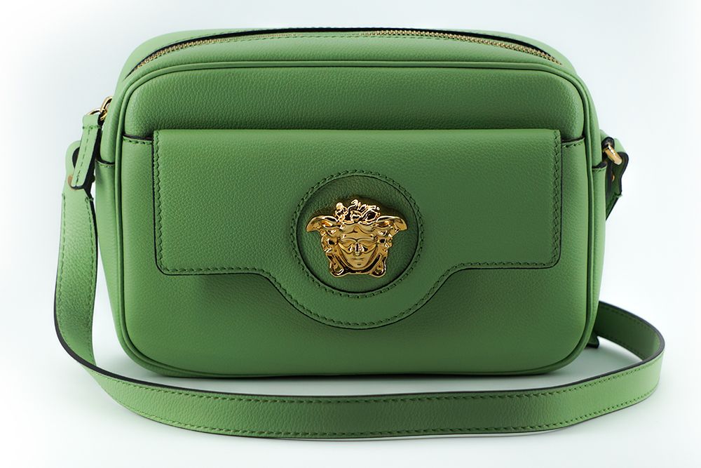 Versace Elegant Mint Green Leather Camera Case Bag