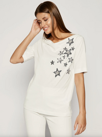 Liu Jo Elegant White Cotton Tee with Rhinestone Accents