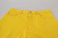 Dsquared² Yellow Cotton High Waist Baggy Women Hotpants Shorts
