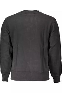 Calvin Klein Sleek Black Cotton Sweatshirt with Iconic Logo