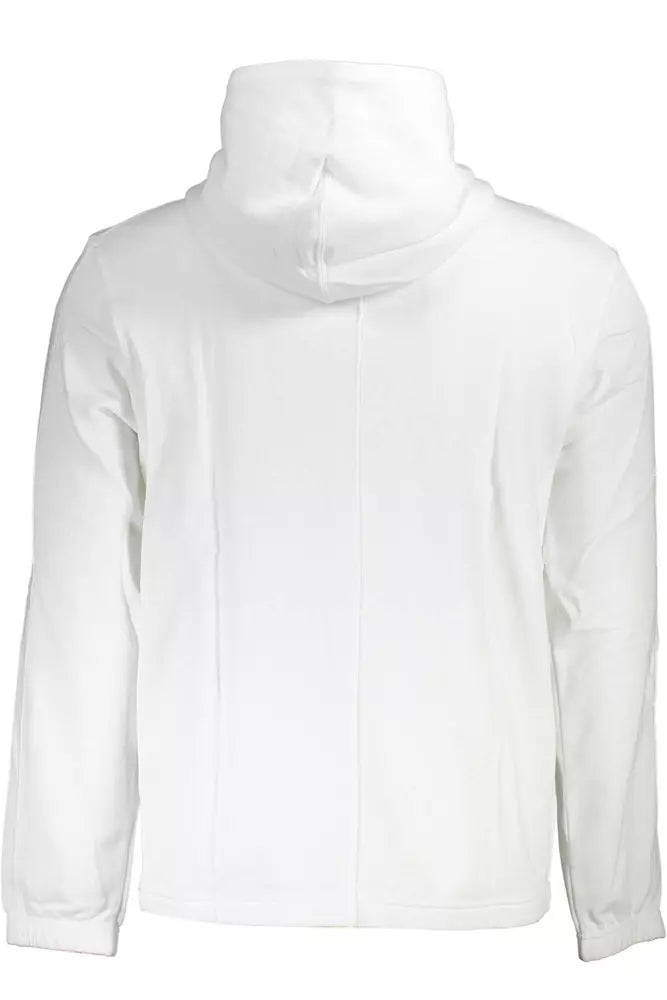 Calvin Klein Elegant White Hooded Sweater with Print