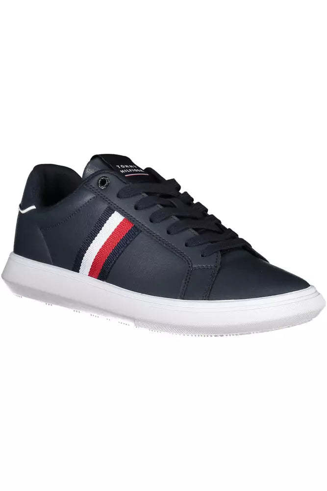 Tommy Hilfiger Bold Blue Lace-Up Sneakers with Contrast Accents