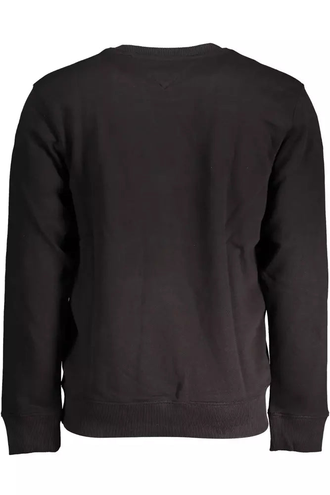 Tommy Hilfiger Sleek Black Cotton Sweatshirt