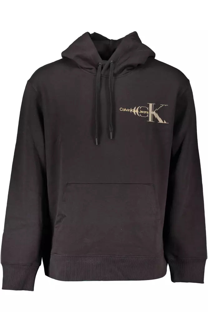 Calvin Klein Chic Black Hooded Cotton Blend Sweater