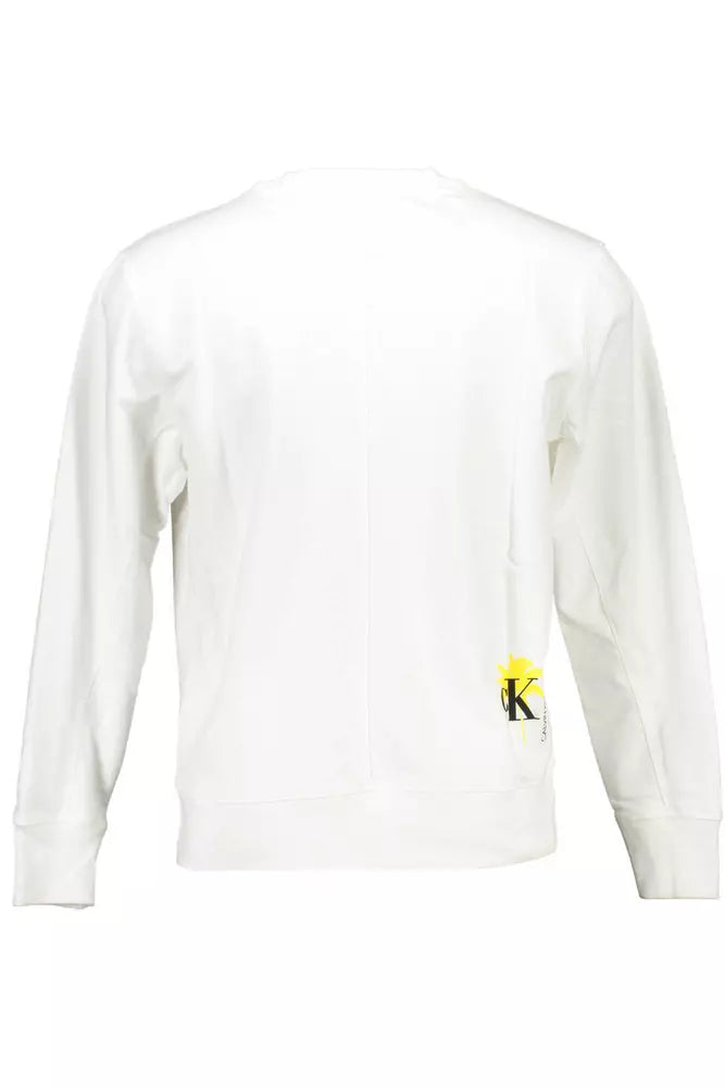 Calvin Klein Organic Cotton Logo Sweatshirt in White