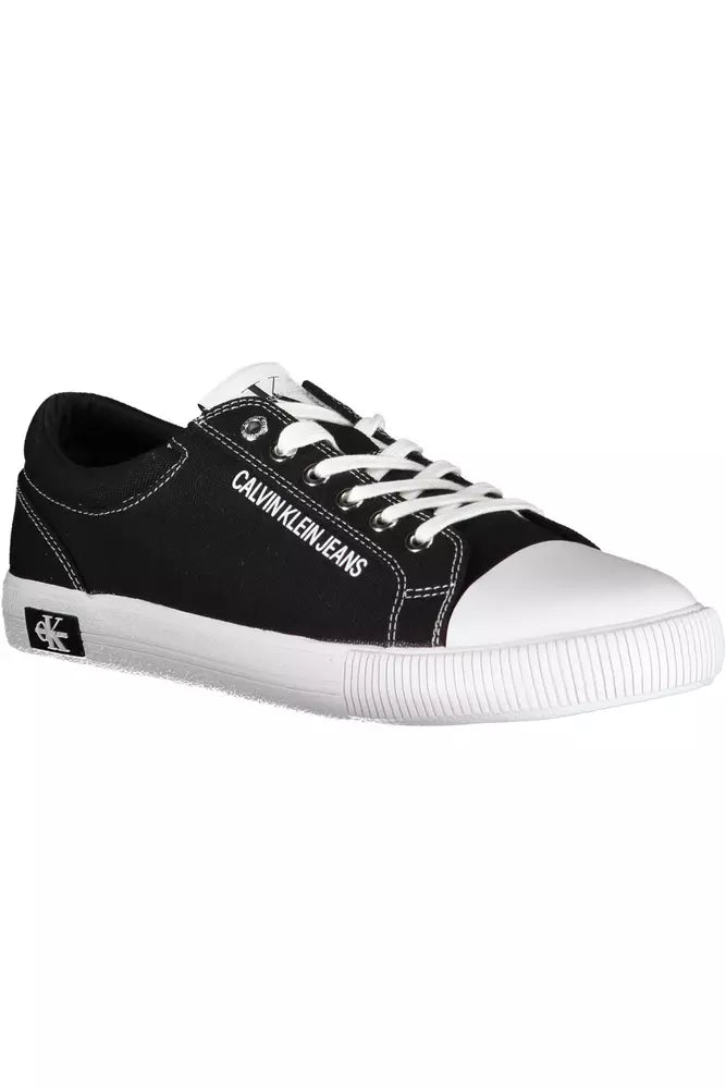 Calvin Klein Elegant Black Sneakers with Contrasting Sole