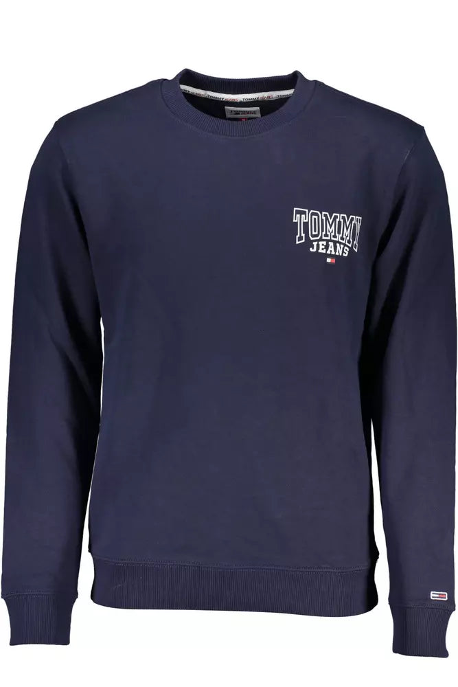 Tommy Hilfiger Classic Crew-Neck Blue Cotton Sweatshirt