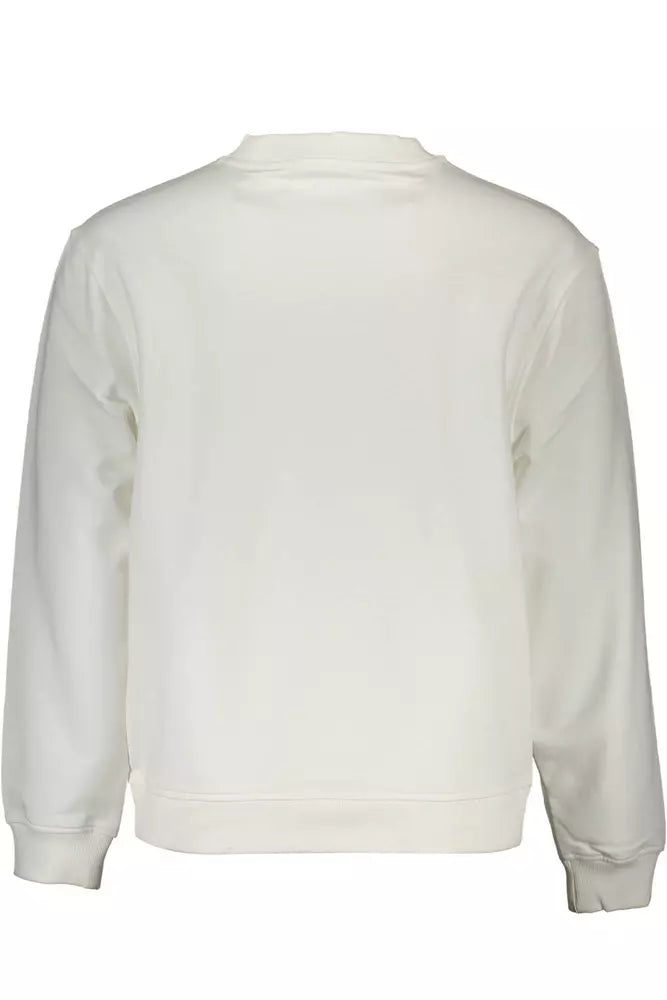 Calvin Klein Elegant White Cotton Sweater with Logo