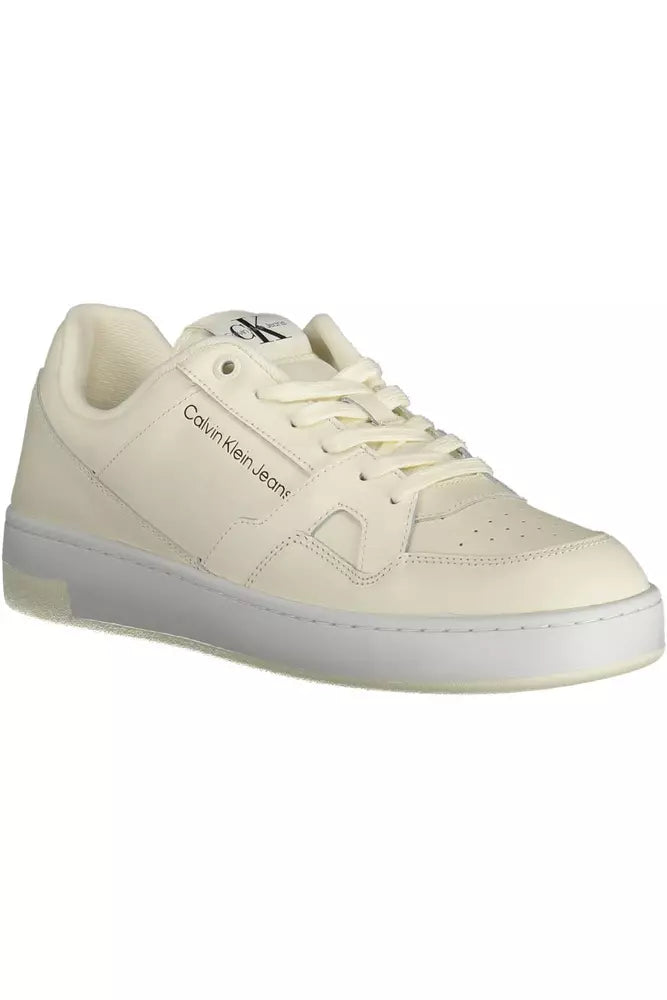 Calvin Klein Sleek White Sporty Sneakers with Eco-Conscious Twist