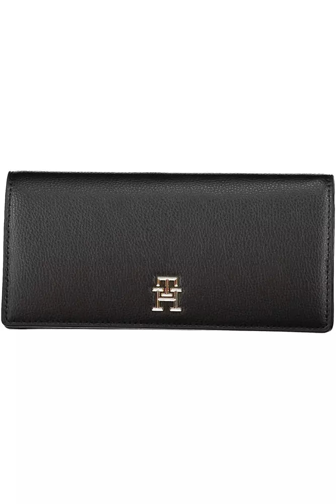 Tommy Hilfiger Elegant Black Zip Wallet with Secure Closure