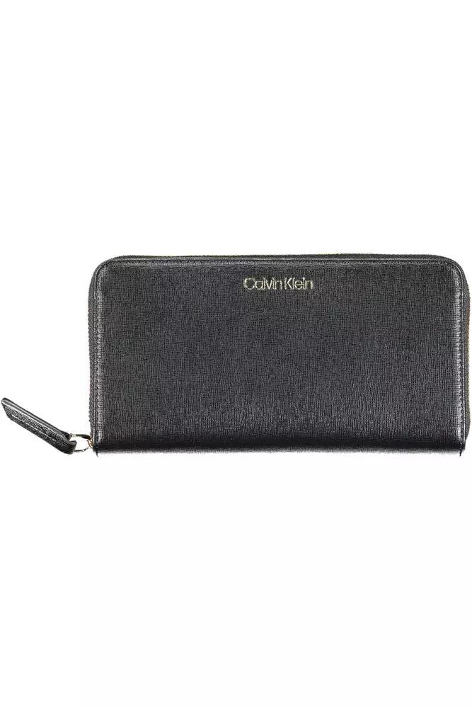 Calvin Klein Sleek Black Polyethylene Zip Wallet