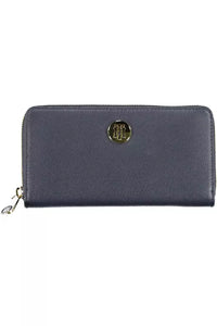 Tommy Hilfiger Chic Blue Polyethylene Wallet with Zip Closure