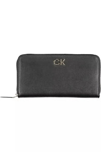 Calvin Klein Elegant Black Polyethylene Five-Compartment Wallet