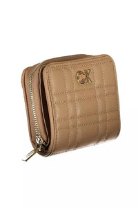 Calvin Klein Elegant Beige Zip Wallet with RFID Lock