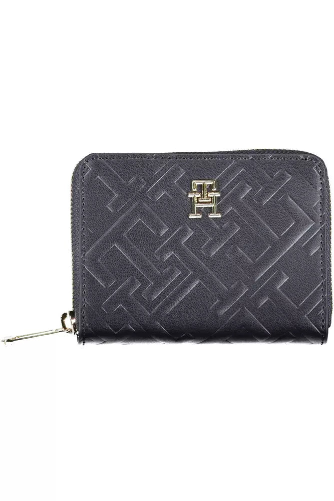 Tommy Hilfiger Elegant Blue Polyethylene Wallet with Contrast Detail