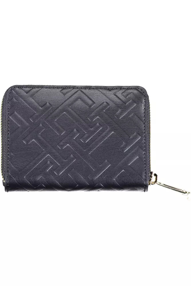 Tommy Hilfiger Elegant Blue Polyethylene Wallet with Contrast Detail