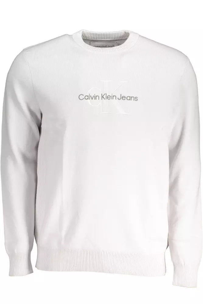 Calvin Klein Elegant Gray Embroidered Logo Sweater