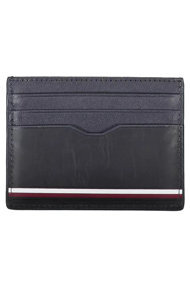 Tommy Hilfiger Elegant Blue Leather Card Holder