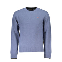 Napapijri Blue Crew Neck Embroidered Sweater