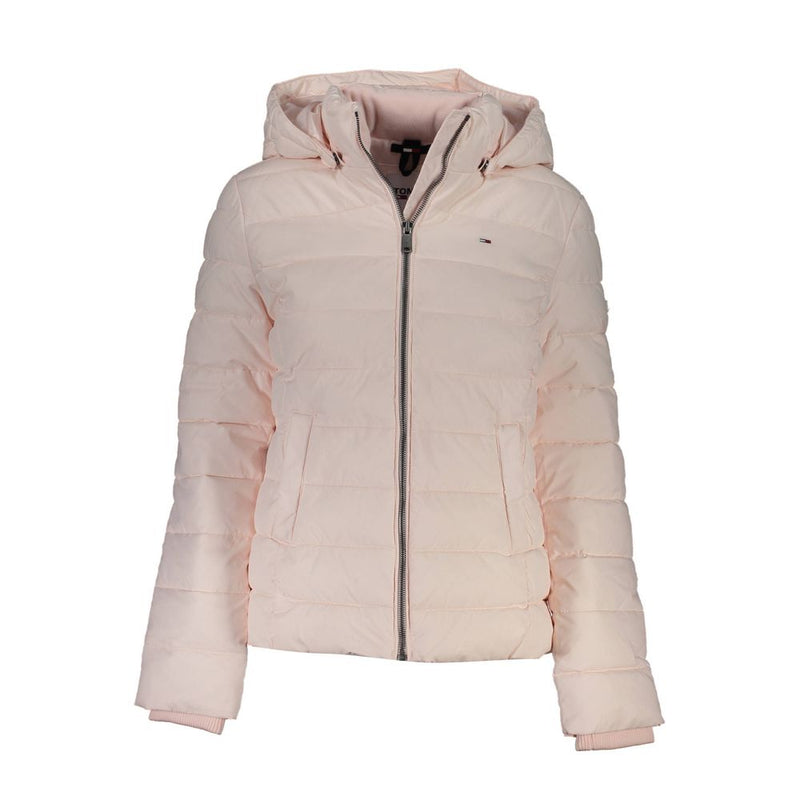 Tommy Hilfiger Chic Pink Long Sleeve Jacket with Removable Hood