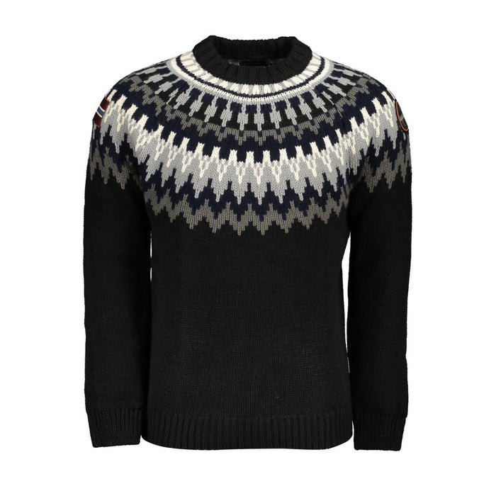 Napapijri Chic Blue Crew Neck Sweater with Contrast Detailing