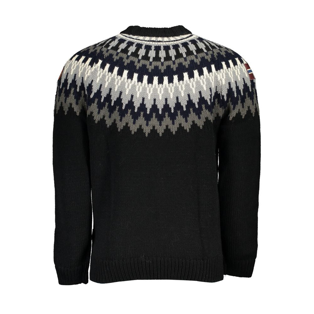 Napapijri Chic Blue Crew Neck Sweater with Contrast Detailing