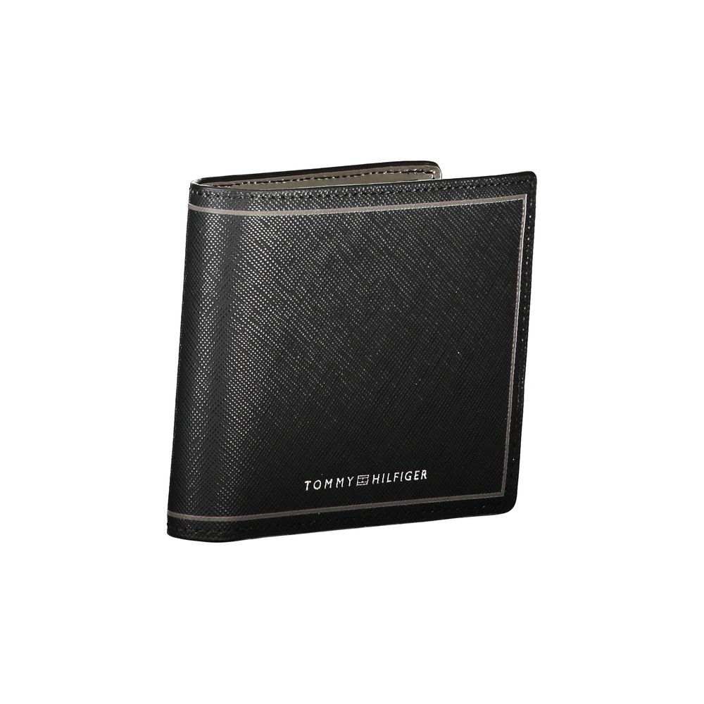 Tommy Hilfiger Elegant Black Leather Bifold Wallet