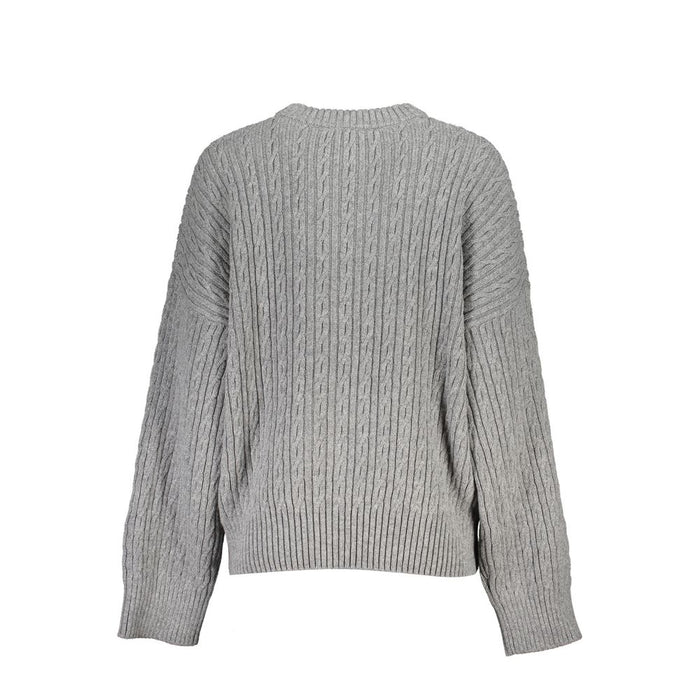 Tommy Hilfiger Elegant Gray Crew Neck Sweater with Logo Detail