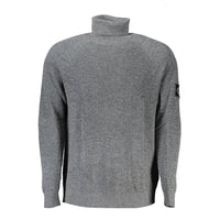 Calvin Klein Elegant Gray Wool High Neck Sweater