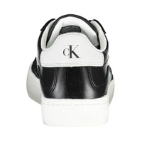 Calvin Klein Sleek Black Lace-Up Sneakers With Contrast Details