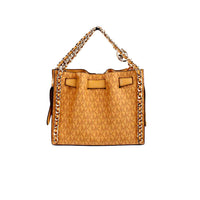 Michael Kors Mina Small Belted Cider Signature PVC Chain Inlay Crossbody Bag