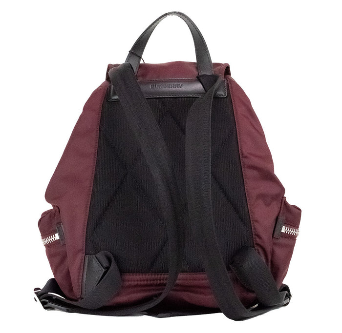 Burberry Medium Burgundy Econyl Nylon Rucksack Drawstring Backpack Bookbag